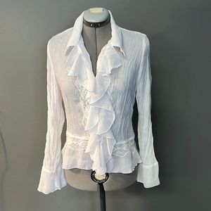 White blouse, size large, 100% polyester